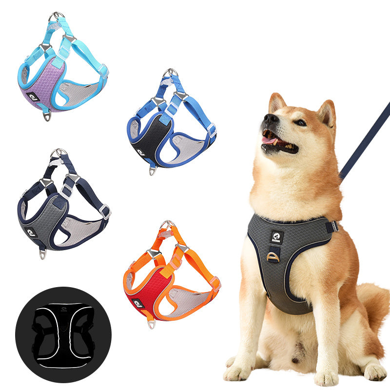 Pet Dog Harness Puppy Adjustable Breathable Mesh Reflective Saddle For