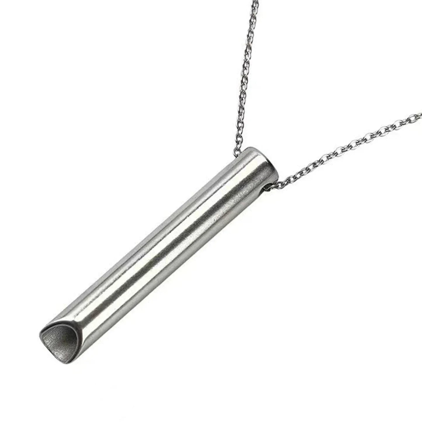 Stainless Steel Anxiety Breathing Necklace Stress Relief Meditation Necklaces Yoga Ritual Quit Smoking Anxiety Relief Jewelry