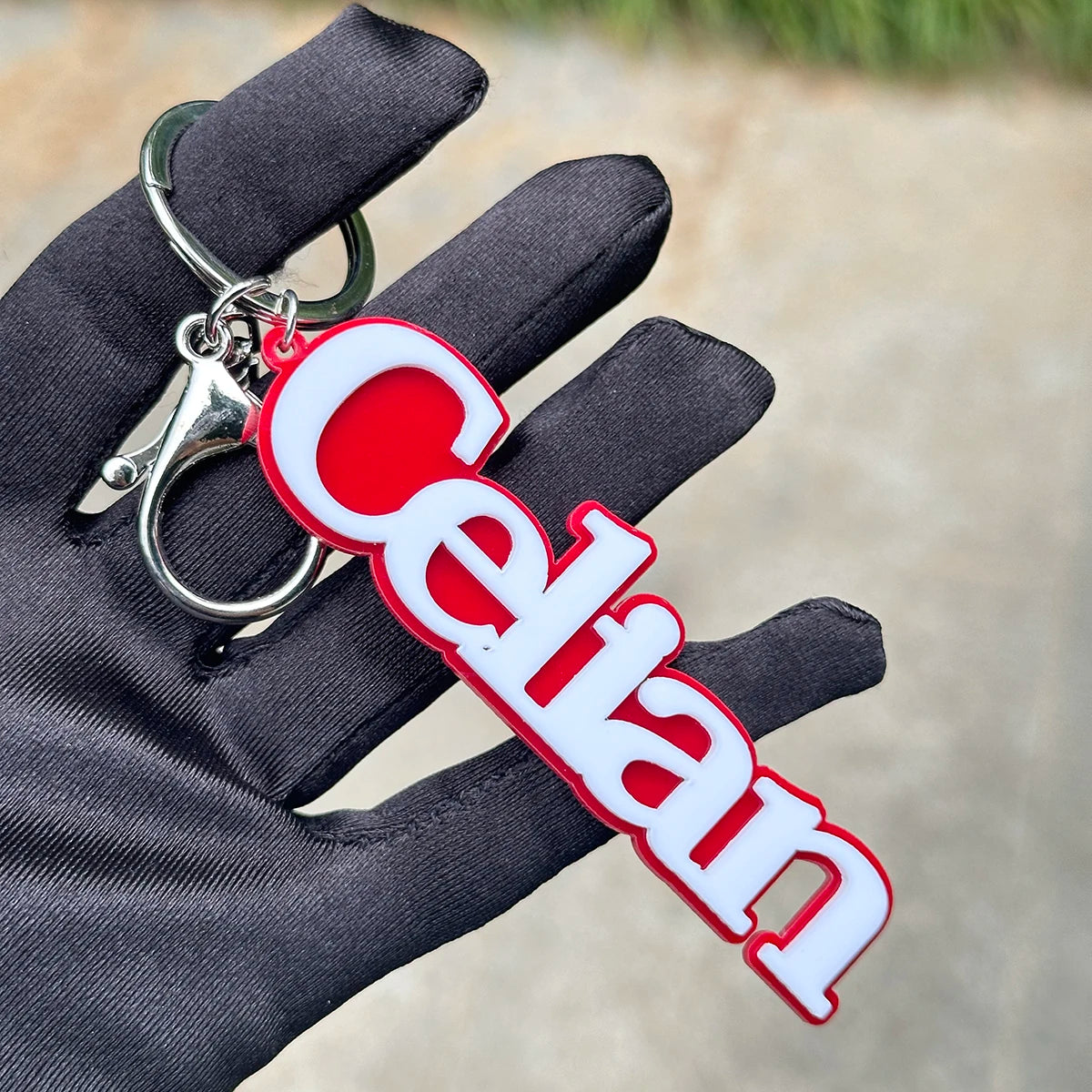 Wholesale Custom Backpack 3D Name Tag Keychain Acrylic Initial Key Chain Vertical Pendant Wedding Party Gift Favor Name Tag