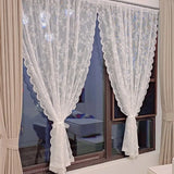 2 Panel White Lace Curtain Translucent Curtains Window Mosquito Net Fly Screen Curtain For Room Door Privacy Curtain 150x200cm