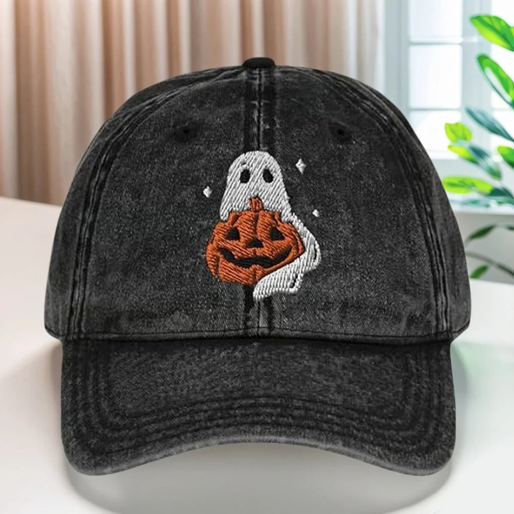 Halloween Pumpkin Face Baseball Hats for Men/Women Pumpkin Embroidery Baseball Caps for Outdoor Activities Like Hiking Fishing