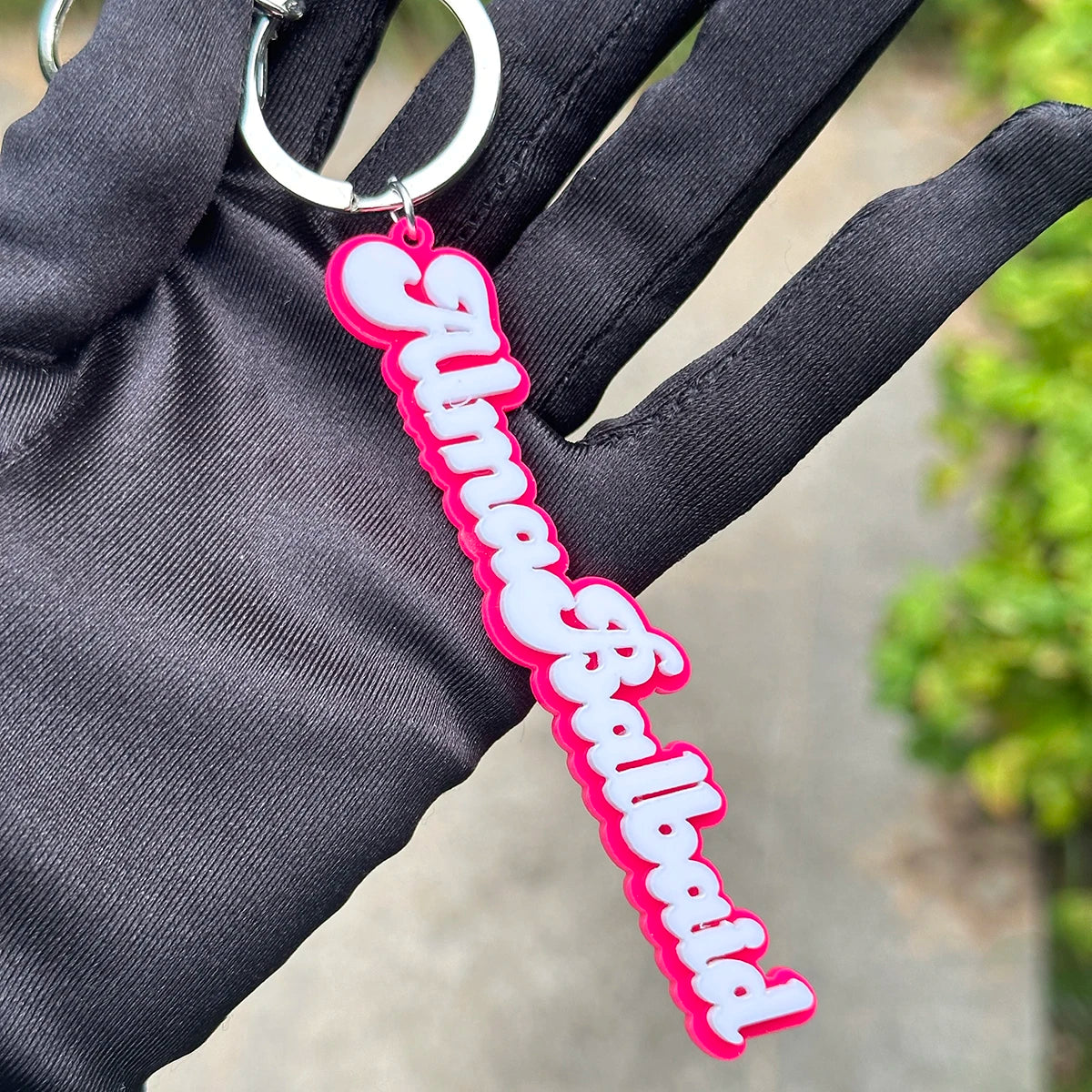 Wholesale Custom Backpack 3D Name Tag Keychain Acrylic Initial Key Chain Vertical Pendant Wedding Party Gift Favor Name Tag