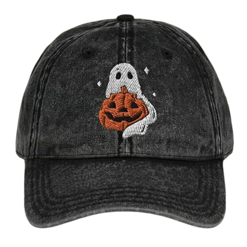 Halloween Pumpkin Face Baseball Hats for Men/Women Pumpkin Embroidery Baseball Caps for Outdoor Activities Like Hiking Fishing
