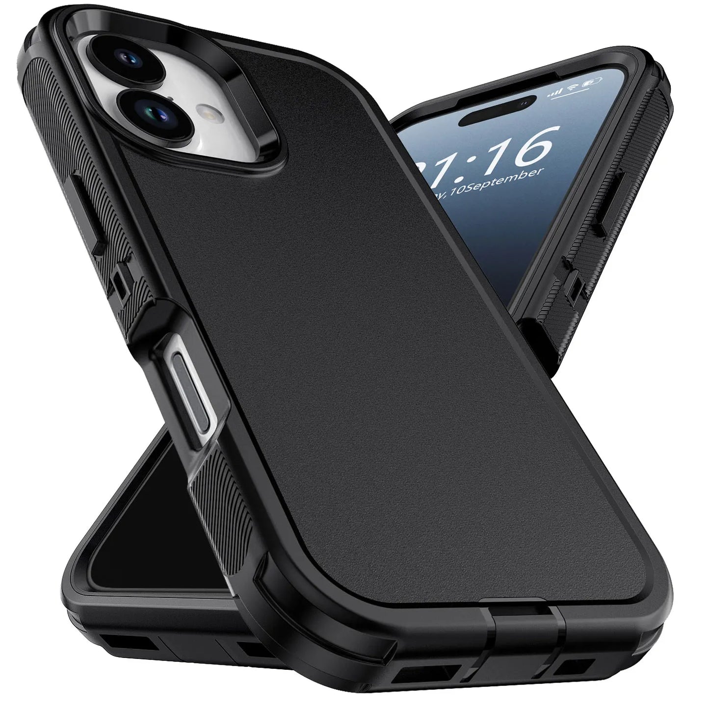 Black For iPhone 17/17 Air/17 Pro/17 Pro Max Case Heavy Duty Shockproof Hard Protective Rugged Hybrid 3-Layers Cover