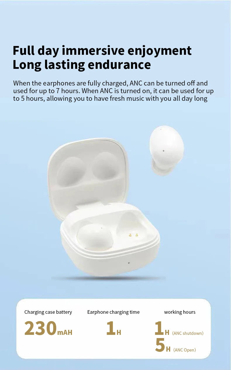 MZYMI ANC Wireless Headphone T73 TWS Bluetooth In Ear ENC Headset Touch Control Active Noise Cancelling Sport Earphone With Mic