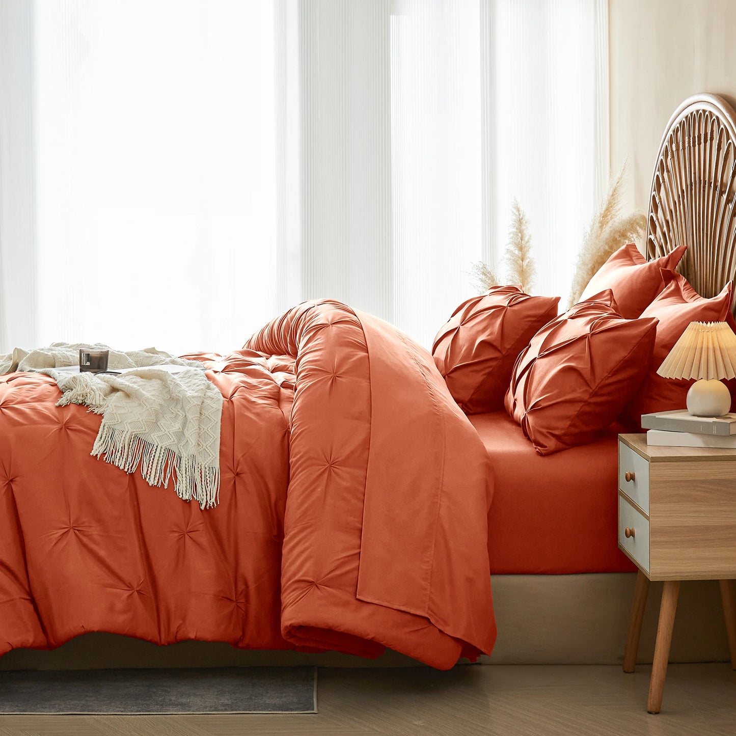 5-PC/7-PCS Comforter Set -  Queen Bed in a Bag with Comforters, Sheets, Pillowcases Queen King Full Twin