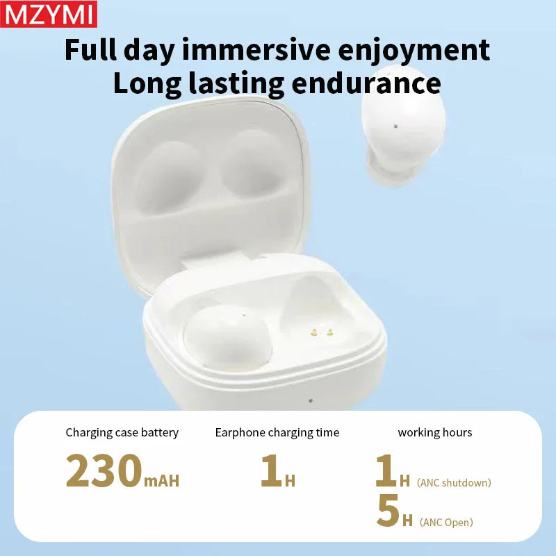MZYMI ANC Wireless Headphone T73 TWS Bluetooth In Ear ENC Headset Touch Control Active Noise Cancelling Sport Earphone With Mic