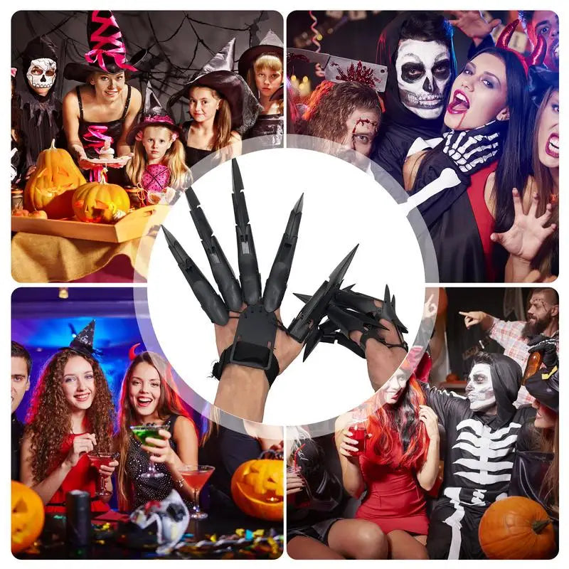 Halloween Articulated Fingers Easy To Put On And Unload 3D Printed Finger Extensions Scary Skeleton Hand Bone Claw For Halloween