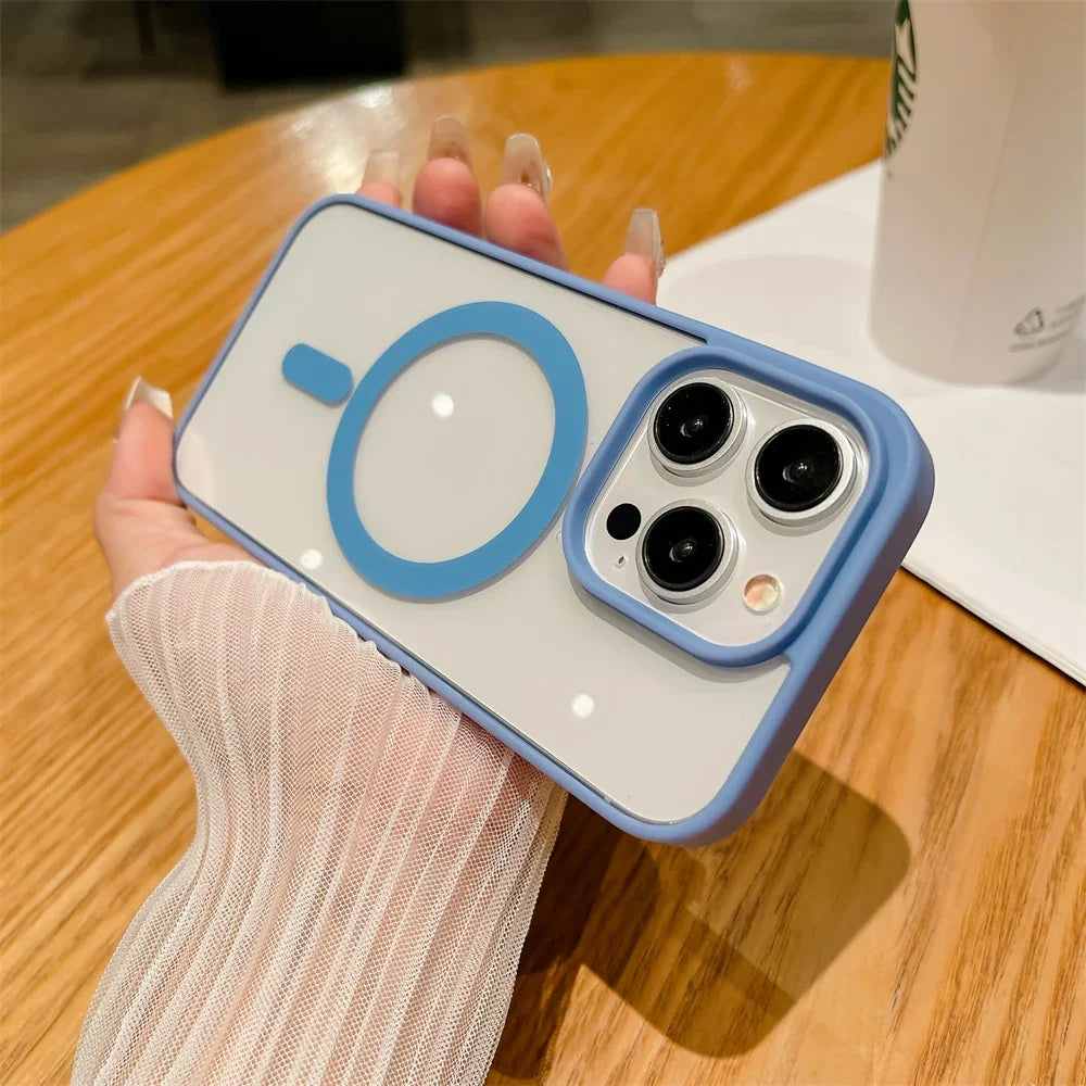 Luxury Shockproof Magsafe Wireless Charge Case for iPhone 17 16 Plus 15 14 13 12 11 Pro Max XR 17Air Clear Magnetic Bumper Cover