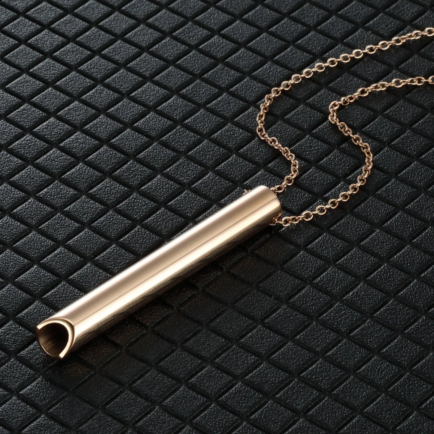 Stainless Steel Anxiety Breathing Necklace Stress Relief Meditation Necklaces Yoga Ritual Quit Smoking Anxiety Relief Jewelry