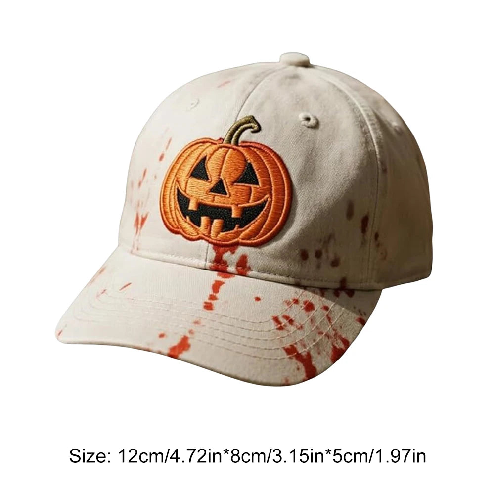 Halloween Pumpkin Face Baseball Hats for Men/Women Pumpkin Embroidery Baseball Caps for Outdoor Activities Like Hiking Fishing