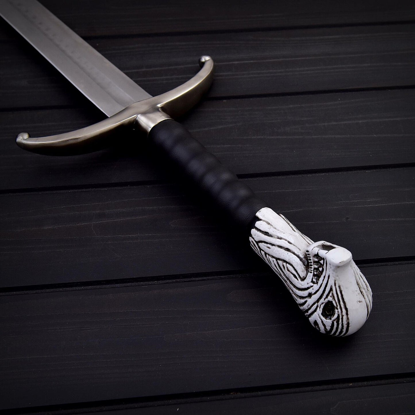 41 Inch Battle Ready Stainless Steel Sword   Double Edged Razor Sharp Leather Handle & Sheath  Collector’s Must Have