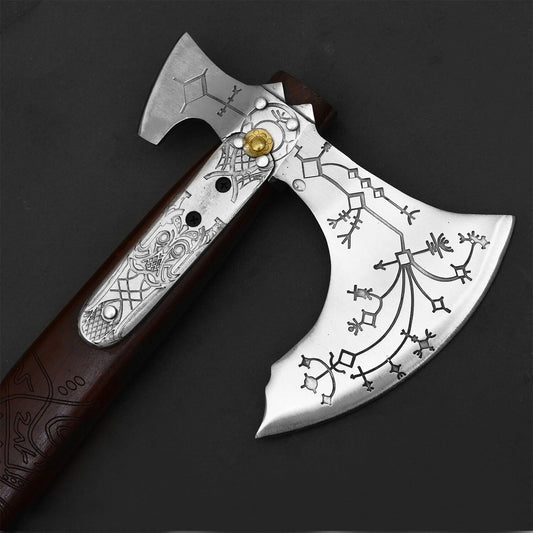 Carbon Steel Outdoor Axe – Camping & Decorative Utility Tool with Ash Wood Handle