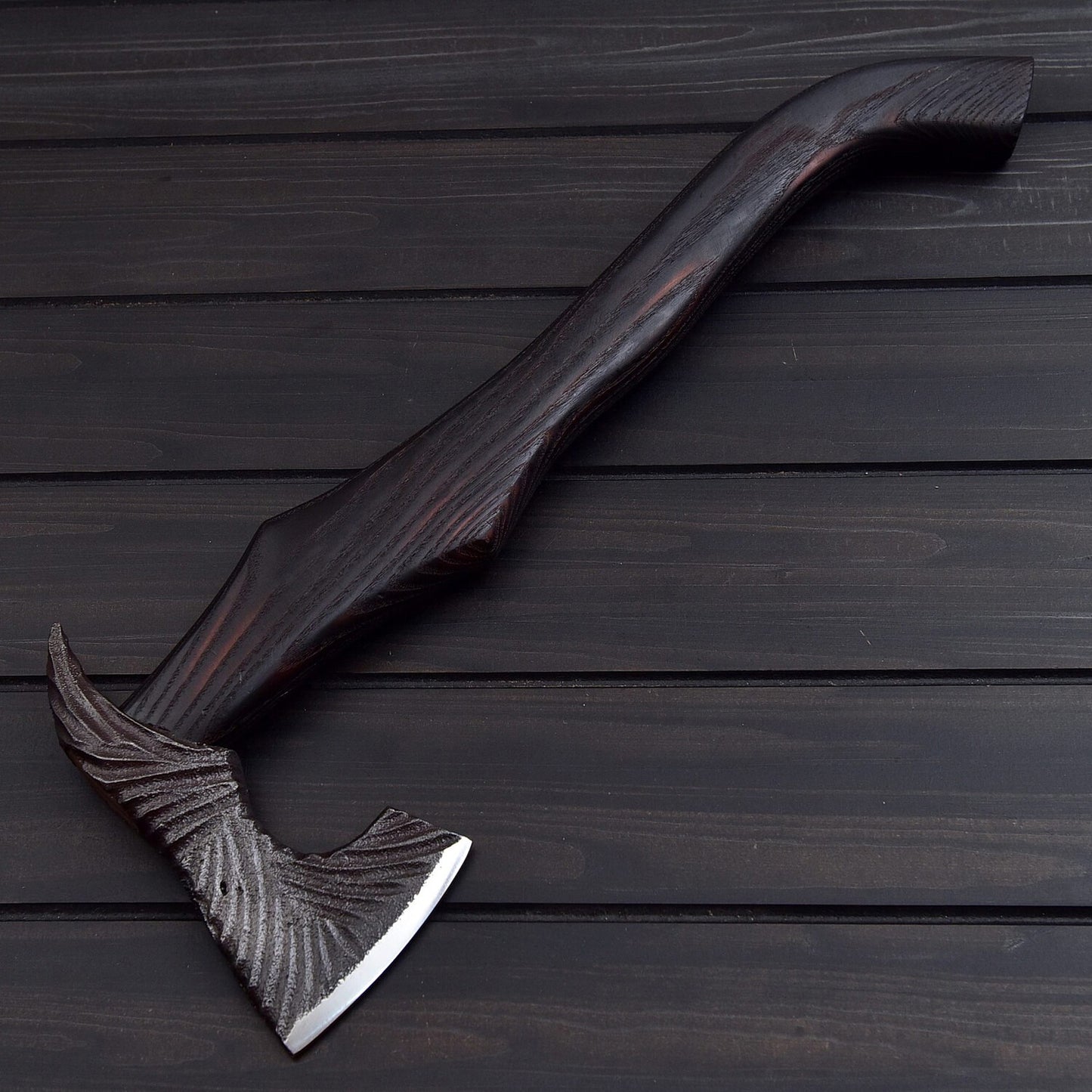 Black Forged Tomahawk – Handcrafted Battle Axe | Viking Throwing Axe | Survival & Tactical Tool USA