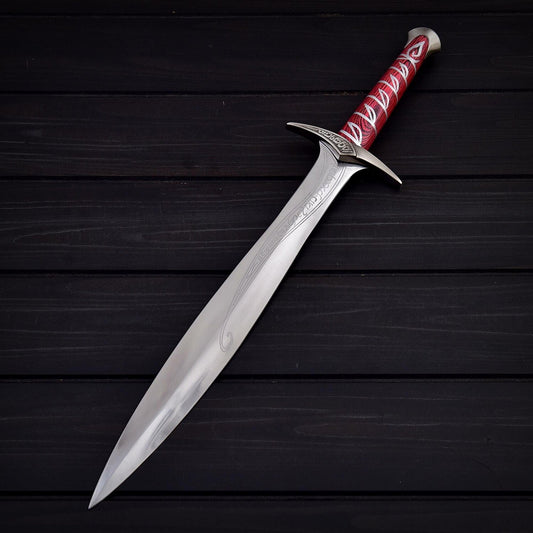 Fantasy Elven Style Short Sword 22 Decorative Stainless Steel Display Dagger with Wood Handle