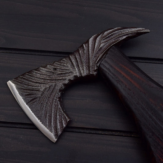 Black Forged Tomahawk – Handcrafted Battle Axe | Viking Throwing Axe | Survival & Tactical Tool USA