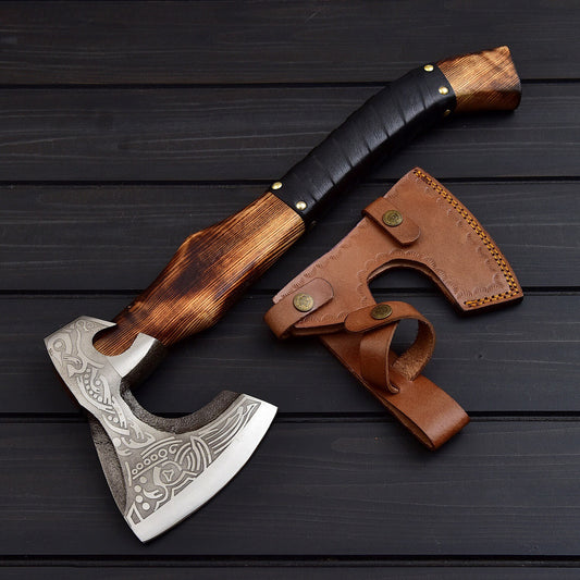 Forged Carbon Viking Tomahawk  Battle Ready Axe for Warriors Collectors & Outdoor Survival in USA πΊπΈ