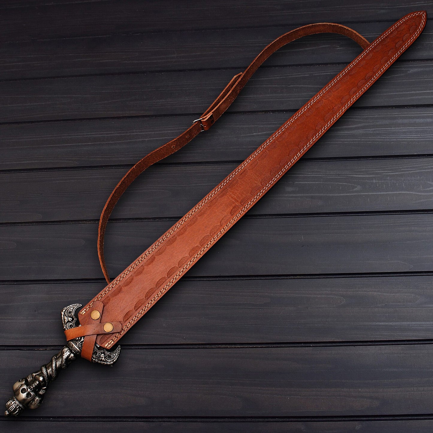 Skull King Sword – Handmade Damascus Steel Medieval Warrior Blade | Viking Fantasy Collectible Weapon