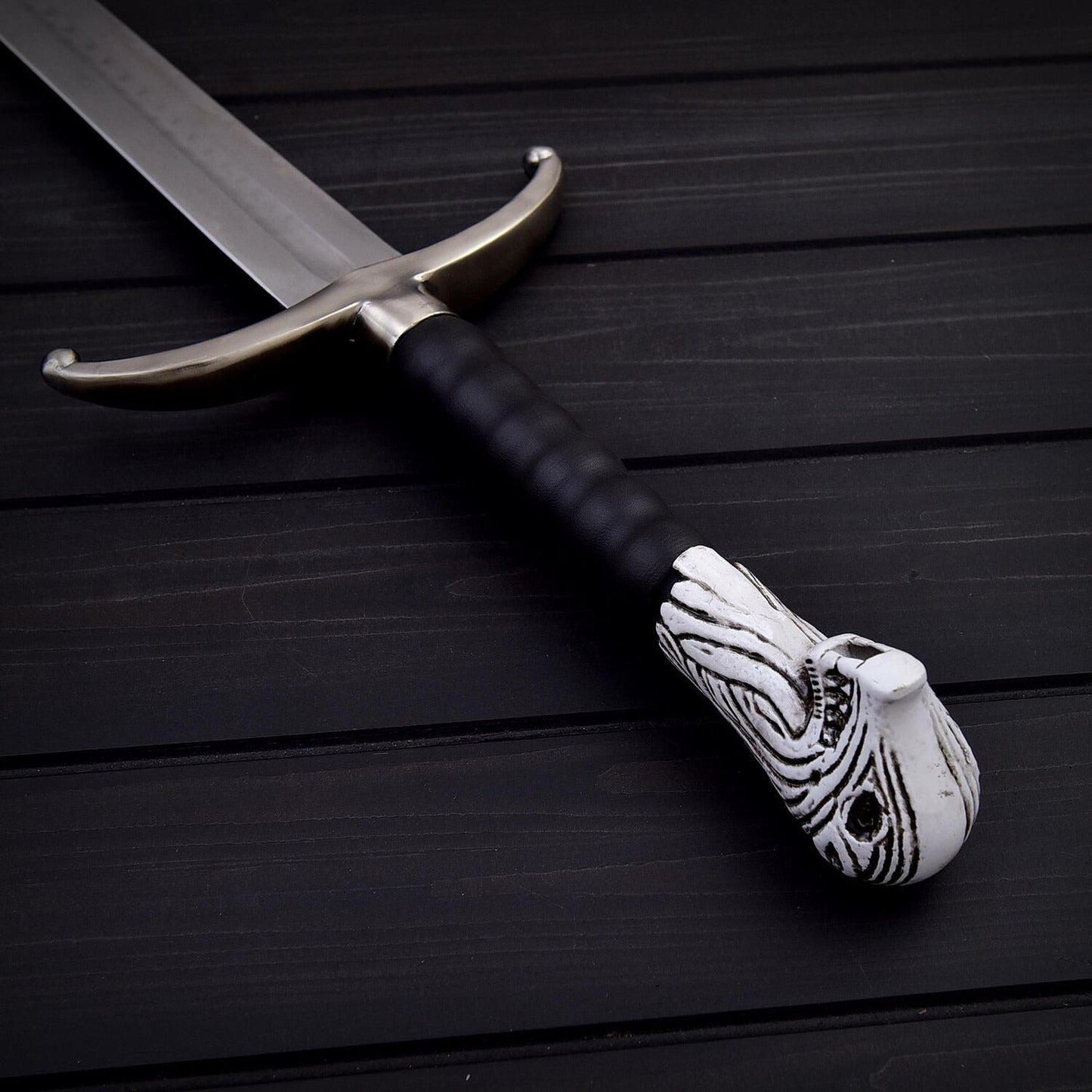 Handmade Viking Style Longclaw Sword – 41 Decorative Stainless Steel Replica with Leather Sheath