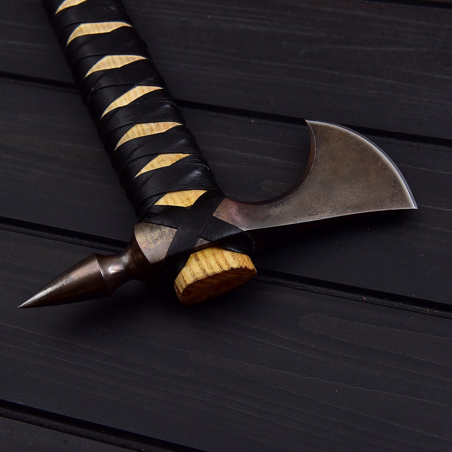 Viking Spike Tomahawk Axe  Ruthless Damascus Battle Axe for Warriors Camping & Survival  Epic Norse Weapon Collectible USA