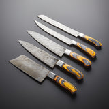 Damascus Kitchen Knife Set – 5-Piece Ultra-Sharp Chef Knives | Professional Cooking Set USA