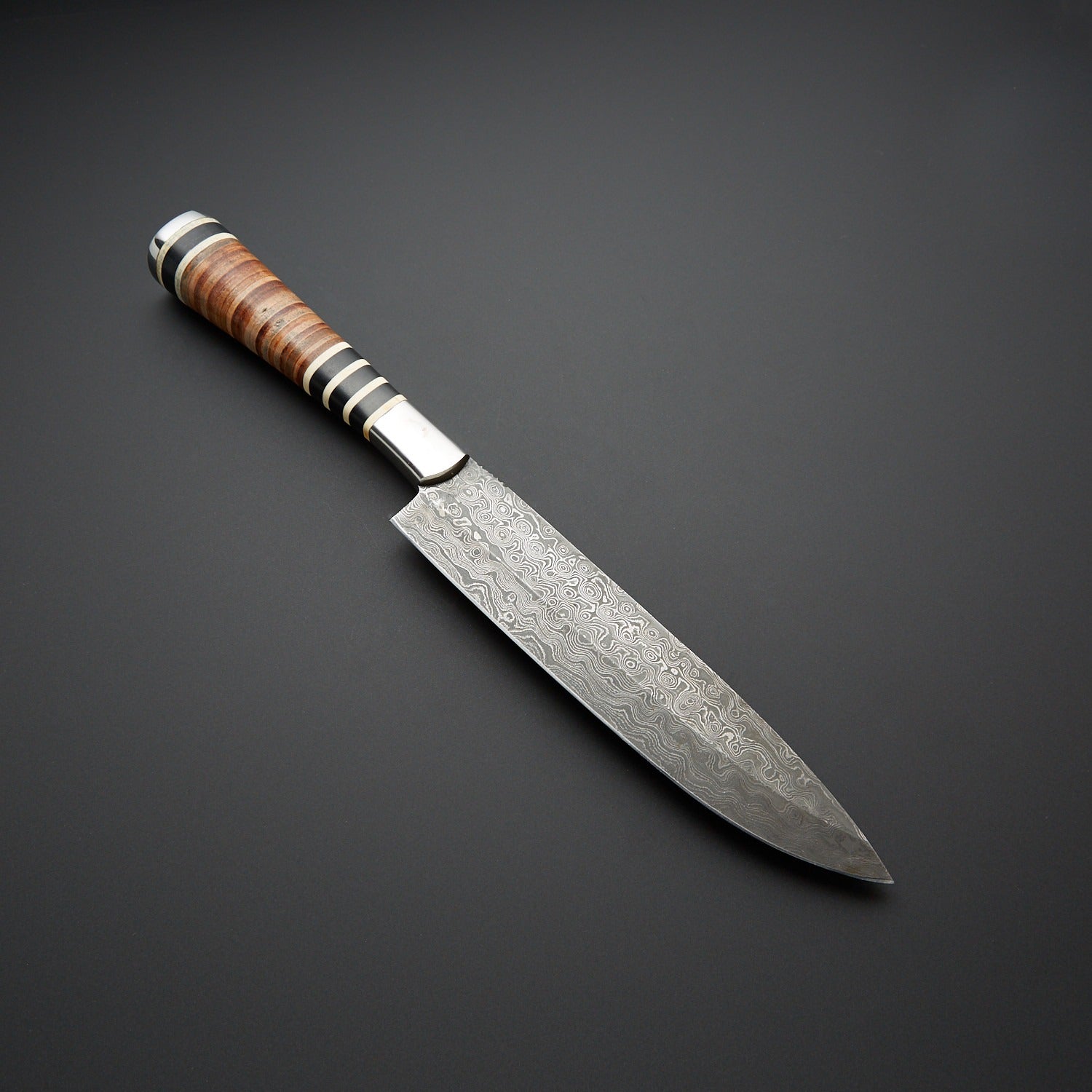Premium Bison Horn Handle French Chef Knife Handmade Damascus Steel Kitchen Knife for Professional & Home Chefs