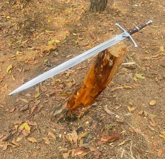 Hand-Forged 36 High Carbon Steel Decorative Sword with Rosewood Handle Includes Scabbard or Leather Cover