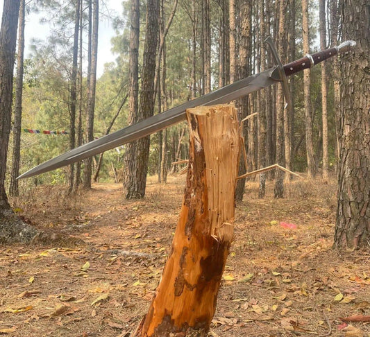 Hand-Forged 36 High Carbon Steel Decorative Sword with Rosewood Handle Includes Scabbard or Leather Cover