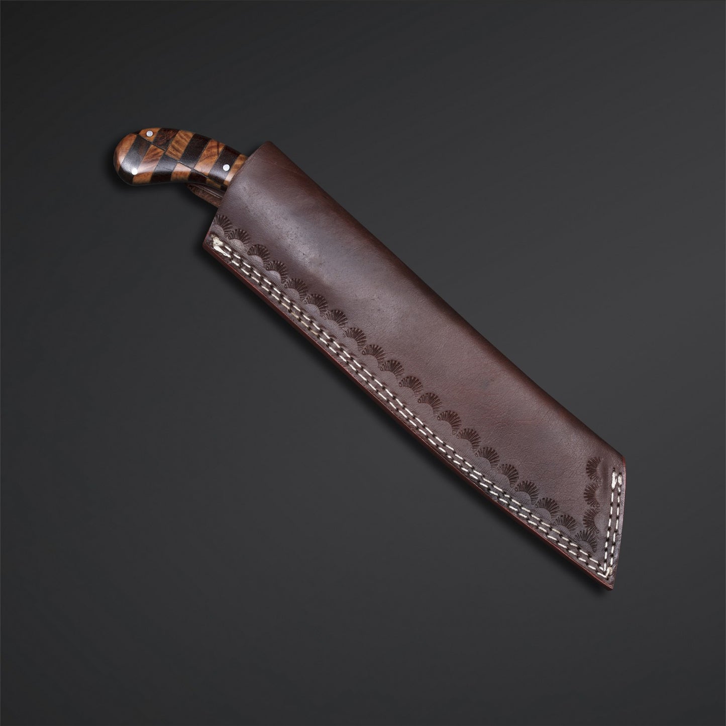 Handmade Damascus Steel Chopper – Razor Sharp Kitchen & Outdoor Chef Knife with Olive & Rosewood Handle