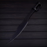 Black Oxide Stainless Steel Sword – 32.5 Full Tang Battle Ready Collectible with Leather Sheath