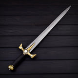 30 Inch Double Edged Stainless Steel Sword  Battle Ready Razor Sharp Leather Handle Collector’s Must-Have