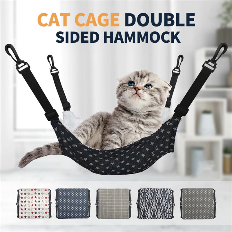 Lamb Fleece Cat Hanging Beds Pets Cage Hammock Bed For Kitten Hanging