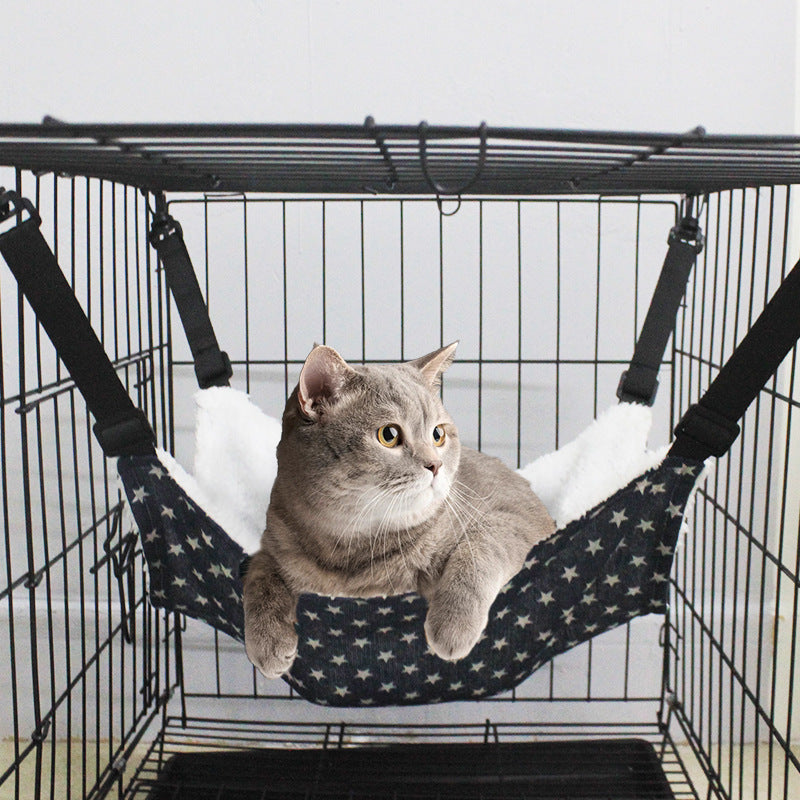 Lamb Fleece Cat Hanging Beds Pets Cage Hammock Bed For Kitten Hanging