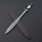 Epic Damascus Steel Sword with Custom Leather Sheath – Ultimate Collectible for History & Weapon Enthusiasts in USA & Canada