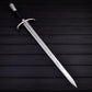 41 Inch Battle Ready Stainless Steel Sword   Double Edged Razor Sharp Leather Handle & Sheath  Collector’s Must Have