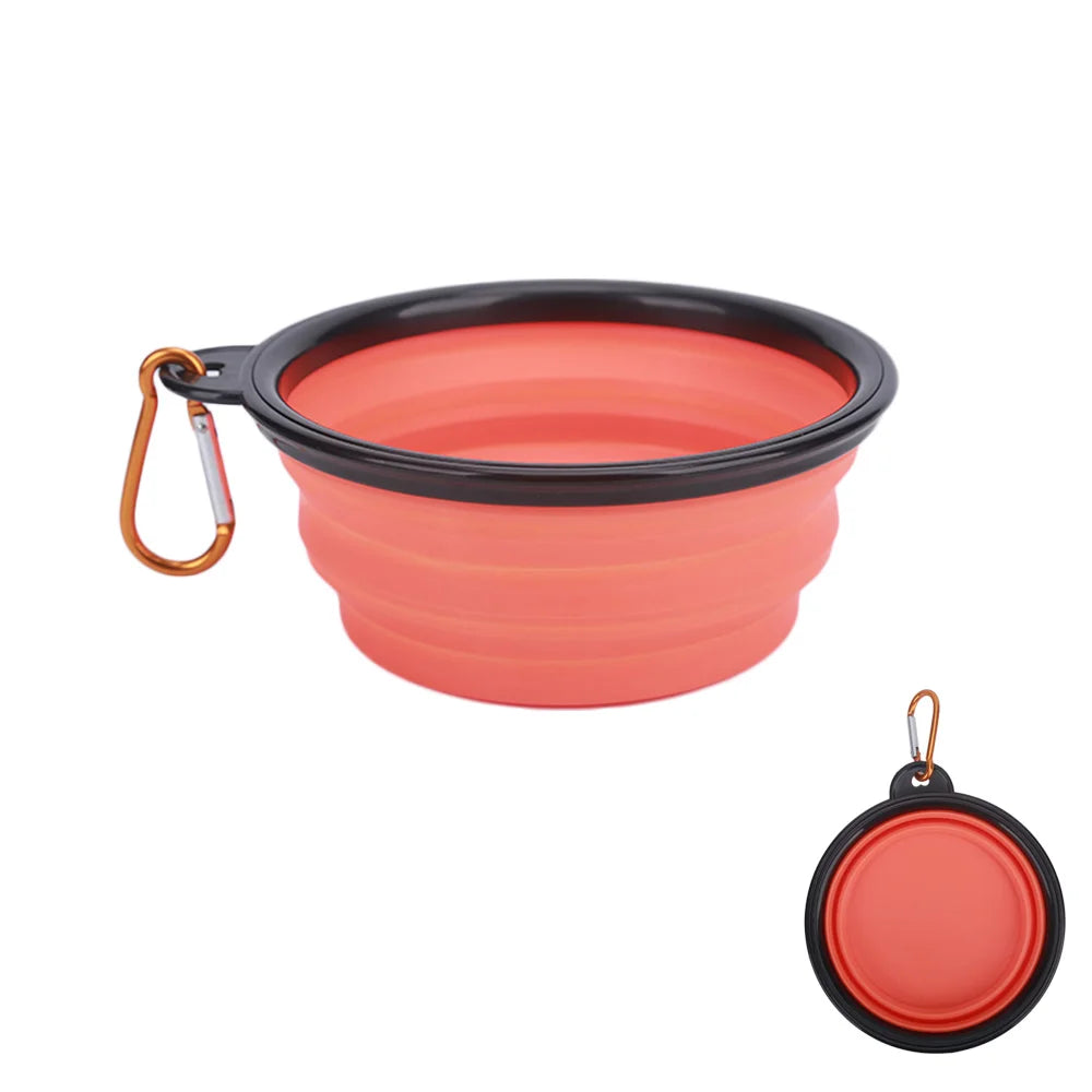 1PC Folding Silicone Dog Bowl Outfit Portable Travel Bowl For Dog Feeder Utensils Small Mudium Dog Bowls Pet Accessories