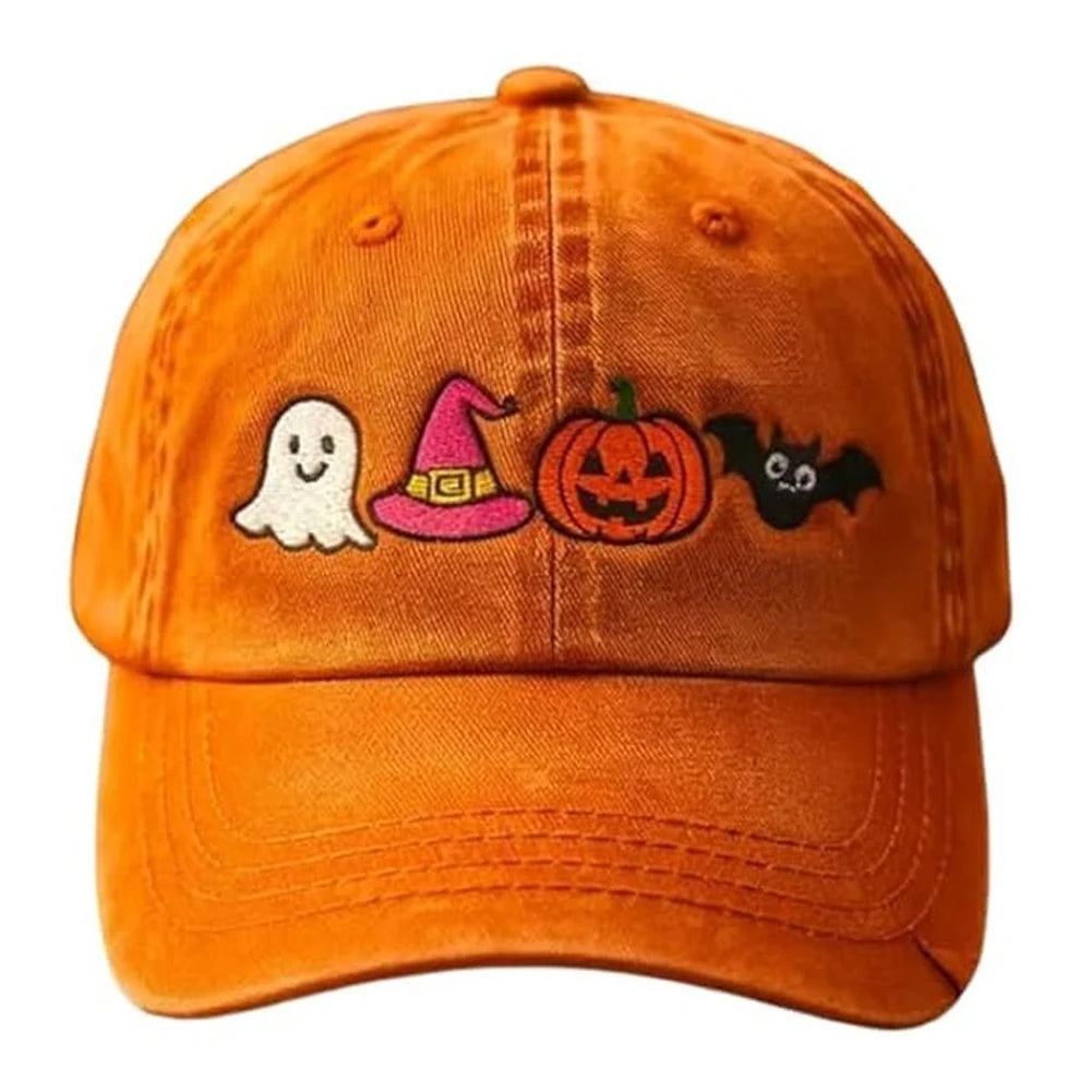 Halloween Pumpkin Face Baseball Hats for Men/Women Pumpkin Embroidery Baseball Caps for Outdoor Activities Like Hiking Fishing