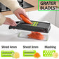 16-in-1 Vegetable Chopper with 8 Blades, Container, Shredder and Strainer, Vegetable Slicing, Dicing, Shredding, Cubing, Multi-