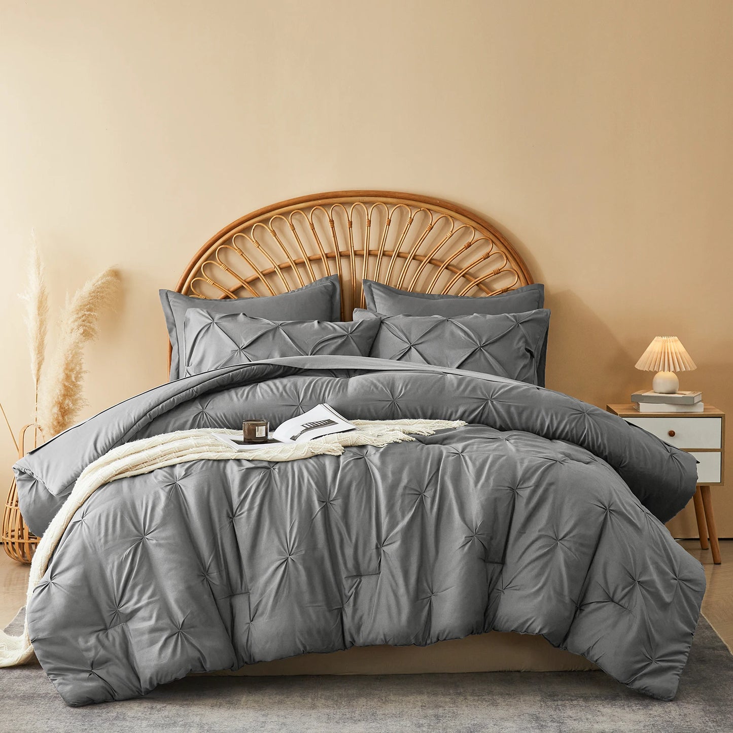 5-PC/7-PCS Comforter Set -  Queen Bed in a Bag with Comforters, Sheets, Pillowcases Queen King Full Twin