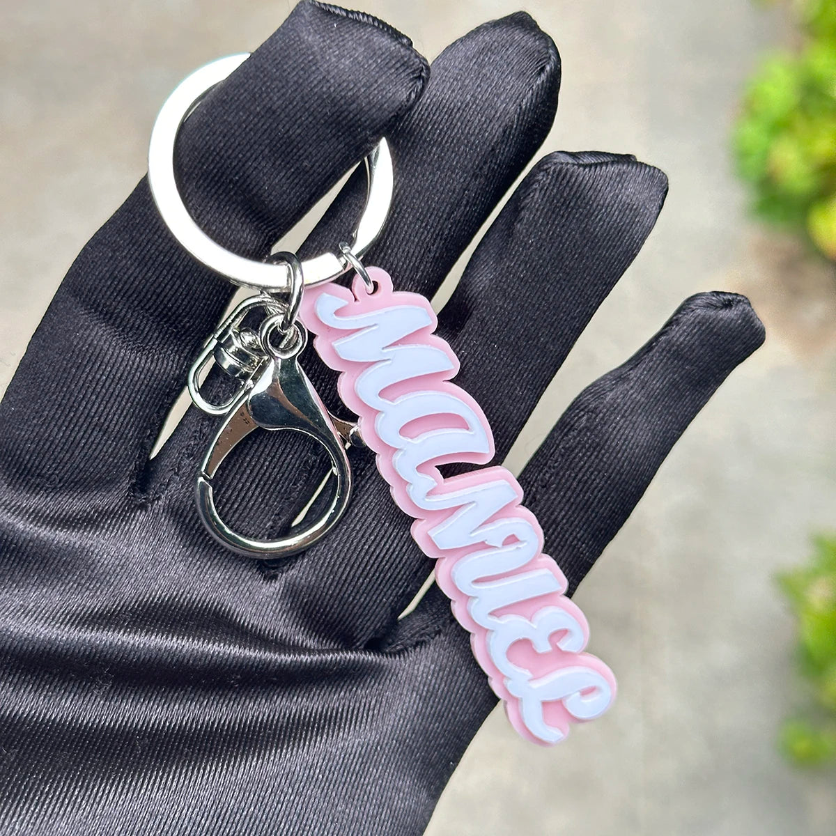 Wholesale Custom Backpack 3D Name Tag Keychain Acrylic Initial Key Chain Vertical Pendant Wedding Party Gift Favor Name Tag