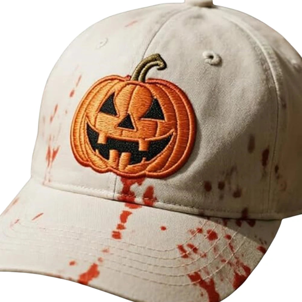 Halloween Pumpkin Face Baseball Hats for Men/Women Pumpkin Embroidery Baseball Caps for Outdoor Activities Like Hiking Fishing