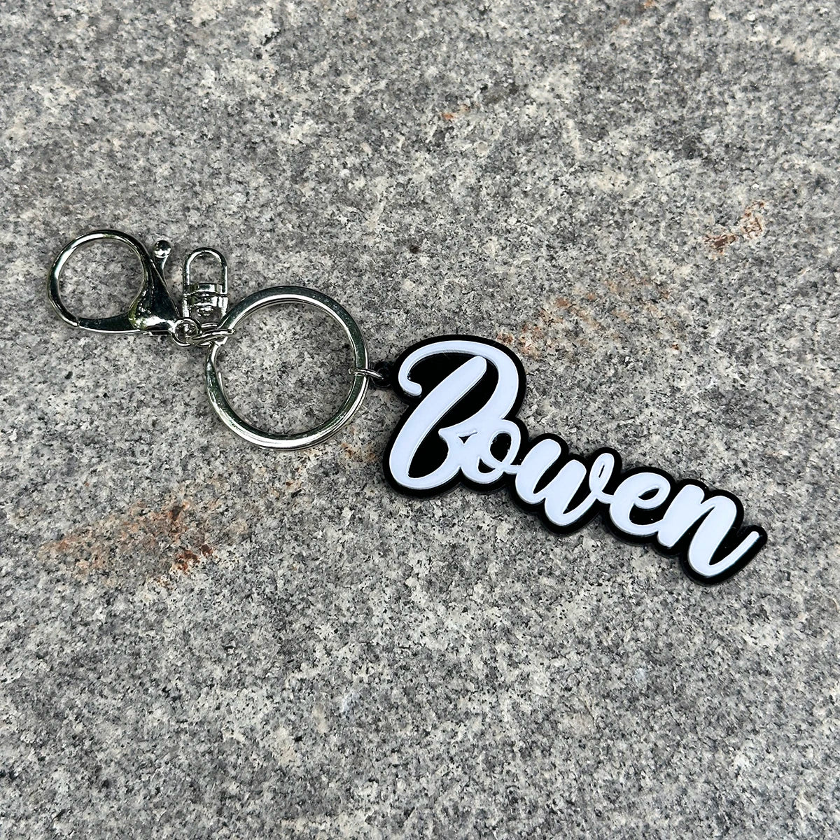 Wholesale Custom Backpack 3D Name Tag Keychain Acrylic Initial Key Chain Vertical Pendant Wedding Party Gift Favor Name Tag