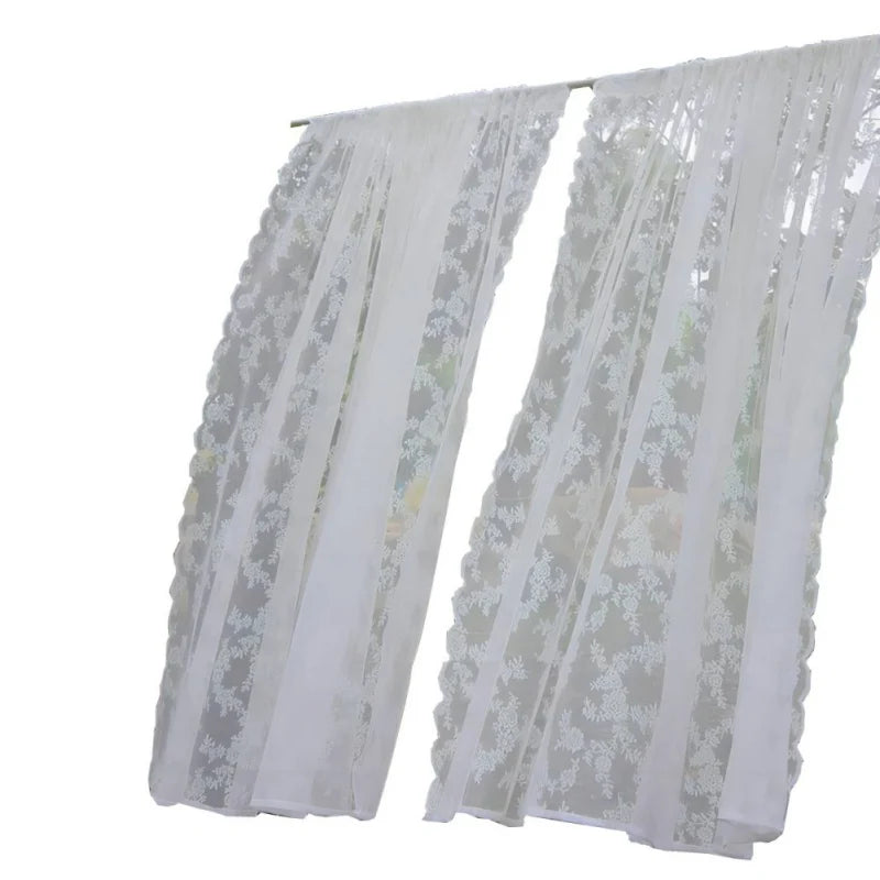 2 Panel White Lace Curtain Translucent Curtains Window Mosquito Net Fly Screen Curtain For Room Door Privacy Curtain 150x200cm