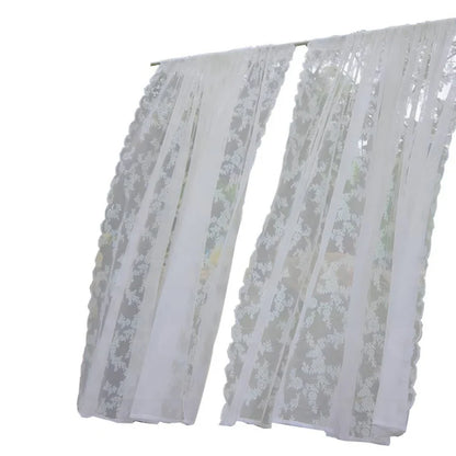 2 Panel White Lace Curtain Translucent Curtains Window Mosquito Net Fly Screen Curtain For Room Door Privacy Curtain 150x200cm