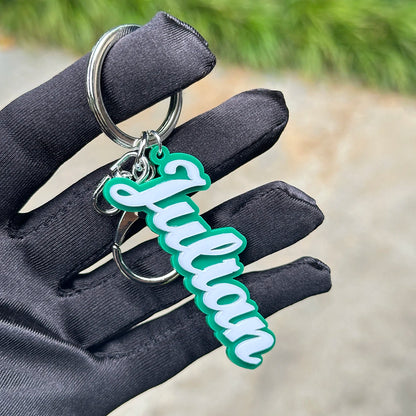 Wholesale Custom Backpack 3D Name Tag Keychain Acrylic Initial Key Chain Vertical Pendant Wedding Party Gift Favor Name Tag