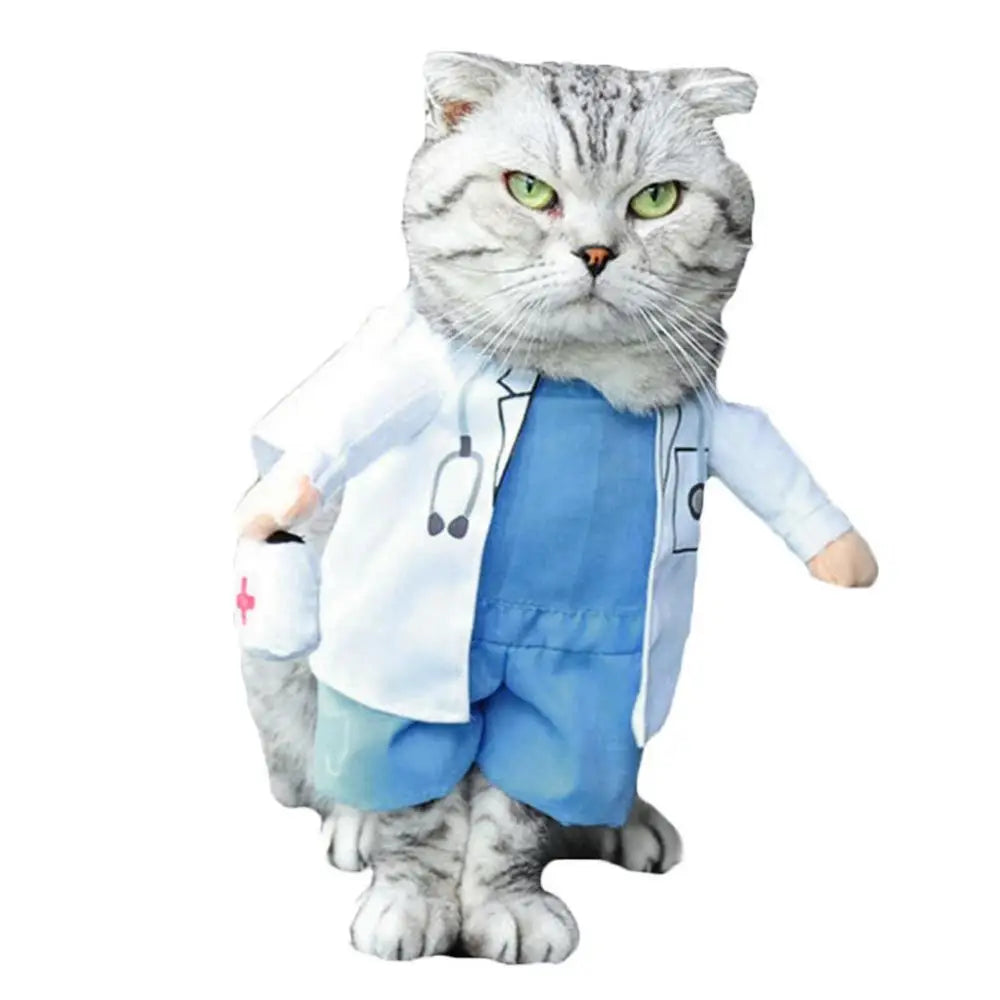 Pet Halloween Costume Funny Dog Cat Doctor Costume Pet Doctor Clothing Funny Cosplay Clothes Dress Apparel Outfit Uniform