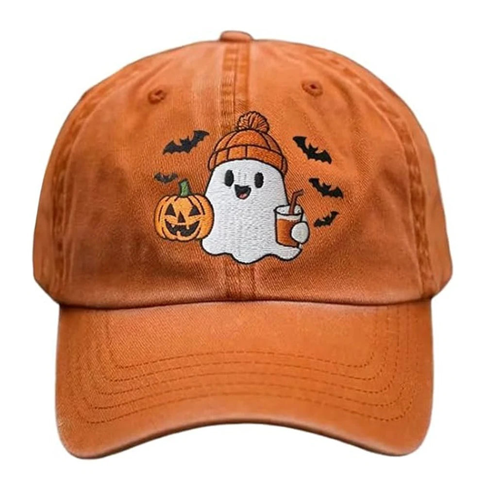 Halloween Pumpkin Face Baseball Hats for Men/Women Pumpkin Embroidery Baseball Caps for Outdoor Activities Like Hiking Fishing