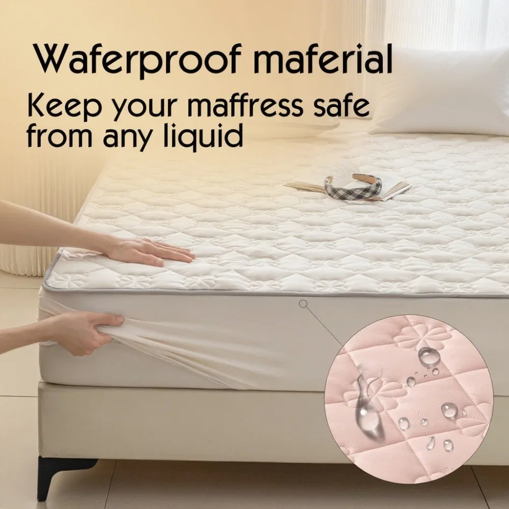 1 pieceWaterproof Quilted Mattress Protector Cover, Deep Pockets, Soft Comfort Bedding for Bedroom/Guest Room