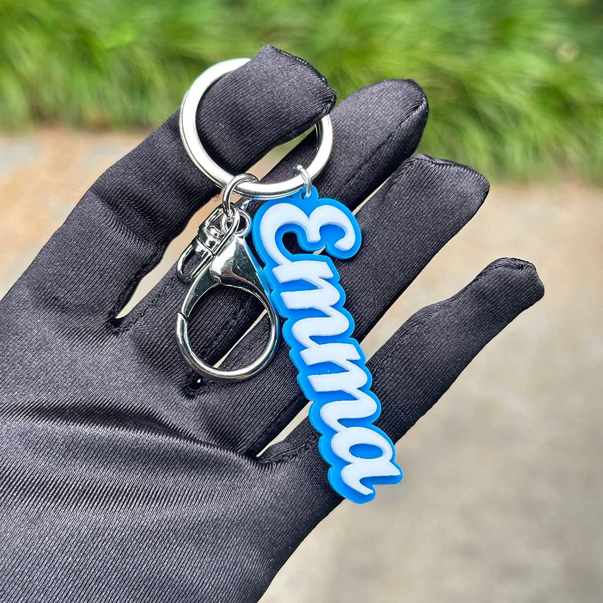 Wholesale Custom Backpack 3D Name Tag Keychain Acrylic Initial Key Chain Vertical Pendant Wedding Party Gift Favor Name Tag