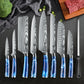 8PCS Chef's Knife Kitchen Knives Set Utility Boning Knife Cleaver Meat Fruit Bread Knife Japanese Santoku Knife with Cover